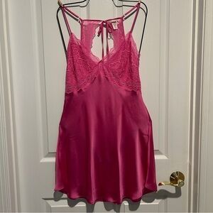 Victoria's Secret Pink Lace Satin Slip
